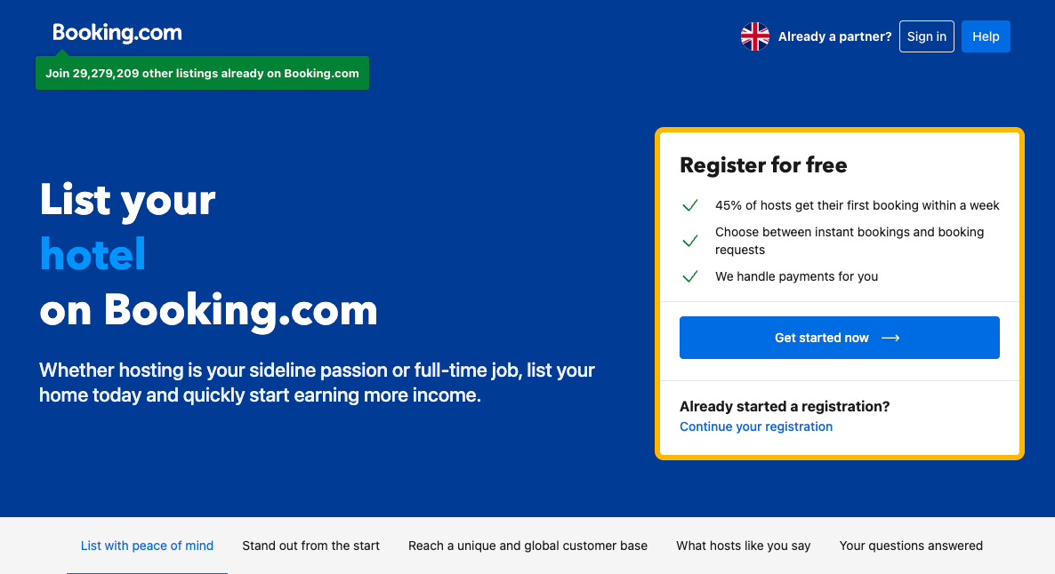 1. Prihláste sa na Booking.com